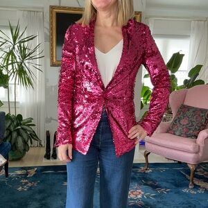Tagliatore Fuchsia Sequin Blazer (new)